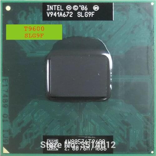 Intel Core 2 Duo T9600 SLG9F SLB47 2.8 GHz Dual-Core Dual-Thread CPU Processor 6M 35W Socket P