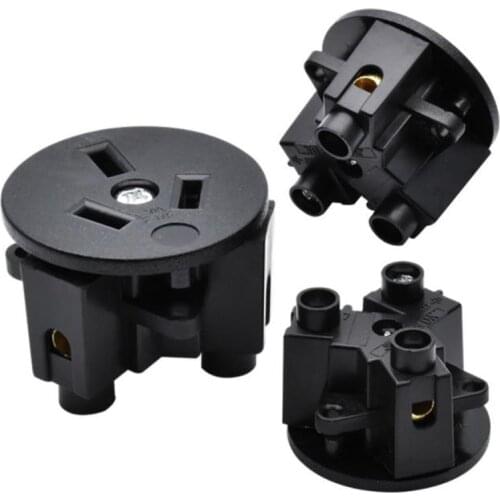 Black AC power socket Australian standard socket universal Round industrial socket Hong Kong Australia New Zealand power socket