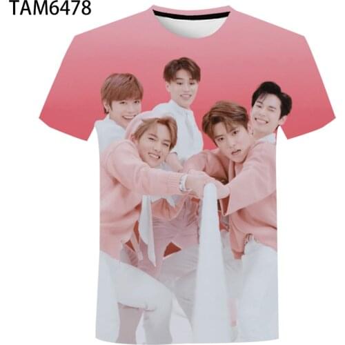 South Korea NCT Group Summer New Mens Womens Short Sleeve T-shirt 3D Youth Casual Fashion Childrens Hip Hop Top