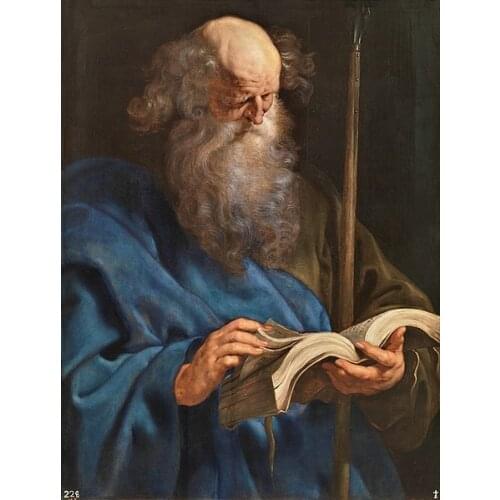 Good painting- Christianity Catholic St. Thomas, Rubens' Twelve Apostles Series. Doubting Thomas" PRINT art painting ON CANVAS