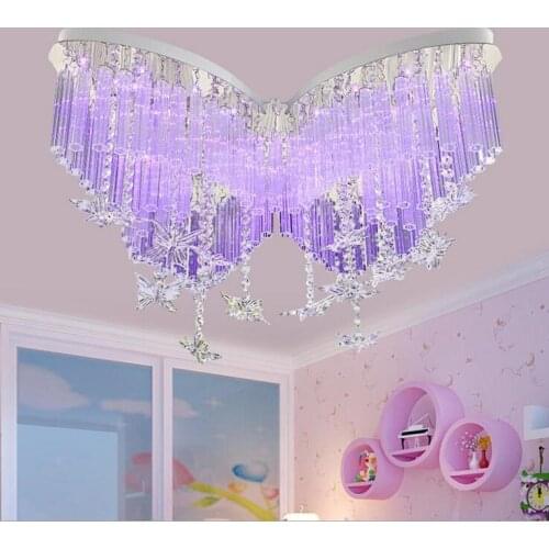 Living room Crystal lamp Ceiling light Color Crystal lamp Remote control Beauty salon Master bedroom Romantic Warm lamps