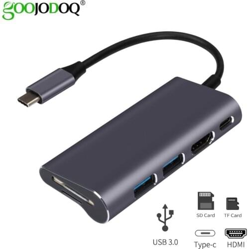 USB Type C USB-C HUB TYPE-C To HDMI 4K USB 3.0 TF SD Card Reader Thunderbolt 3 Adapter For MacBook Air Pro Samsung S10 S9 P20
