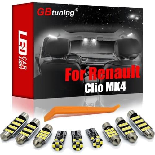 GBtuning No Error LED Interior Light Kit 7PCS For 2013-2017 Renault Clio 4 IV MK4 Hatchback Grandtour Estate Car Reading Lamp