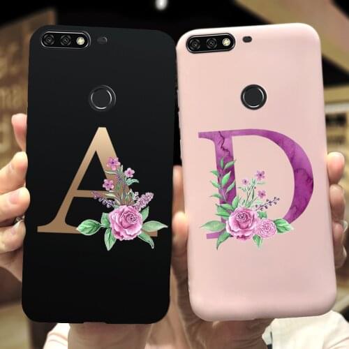 Fashion Letter Case For Huawei Honor 7C Phone Cases Honor7C AUM-L41 Soft Silicone Back Cover For Honor 7C Russia Bumper 5.7"