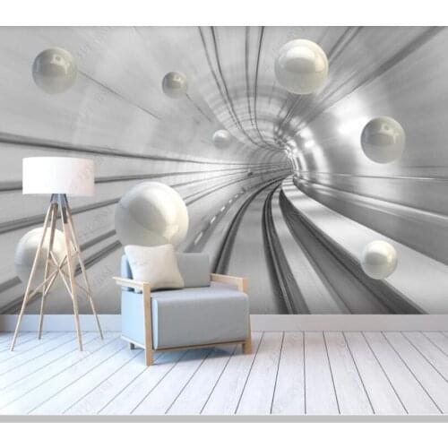 Papel de parede Abstract tunnel space 3d stereo sphere modern wallpaper mural,living room tv wall bedroom wall papers home decor