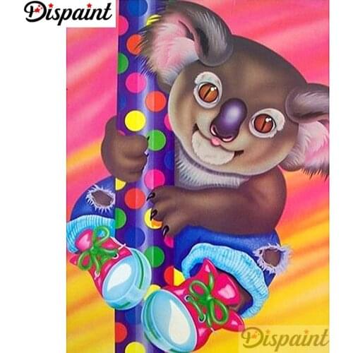 Dispaint Full Square/Round Drill 5D DIY Diamond Painting "Cartoon Raccoon koala" Embroidery Cross Stitch Home Decor Gift A12471