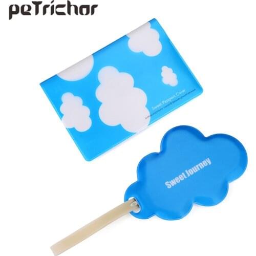Wholesale Passport Cover Passport Holder + Luggage Tag + Silicone Strap Love and Clouds Two Kinds of Styles