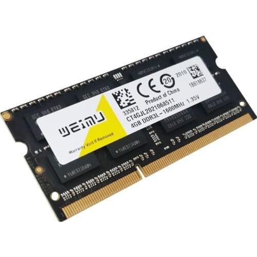 DDR3L 4GB 8GB Laptop Memory 1066MHz 1333MHz 1600MHz PC3 8500S 10600S 12800S 204 Pins 1.35V Non-ECC Unbuffered DDR3 SODIMM RAM