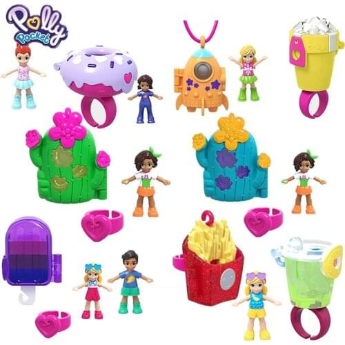 Original Polly Pocket Girl Toys Guess Bag Pocket Accessories Mini Doll Toys for Girls Surprise Blind Box for Kids Birthday Gift