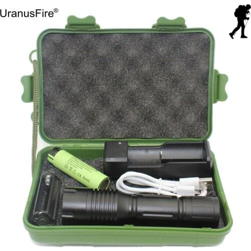 Portable XM-L T6 LED Flashlight torch working inspection light switch 5 Mode zoom adjustable lights Outdoor Camping Lighting