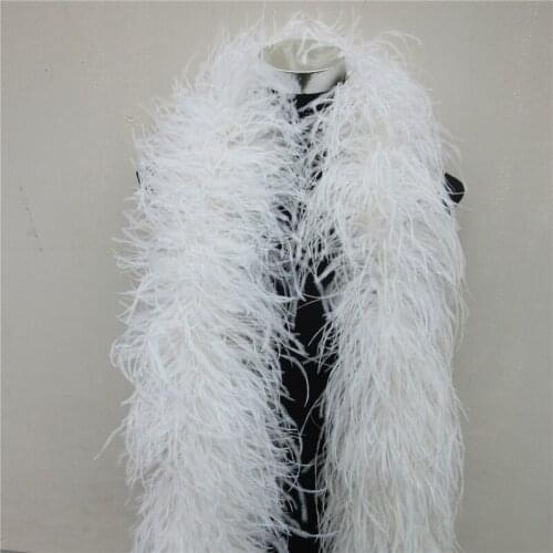 Promotion Layer 6 Beautiful White Ostrich Feather Boa Diy Plumas De Faisan Wedding Craft Accessories Plumas Plume
