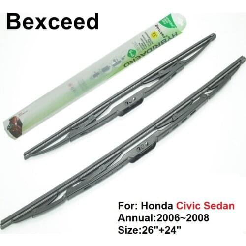 Wiper Blade for Honda Civic Sedan Bexceed of Car Windshield Traditional 26"+24" 2006 2007 2008