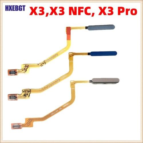 For Xiaomi Poco X3 , X3 NFC , X3 Pro Fingerprint Scanner Flex Cable Touch ID Sensor Home Button Key Smartphone Repair Parts