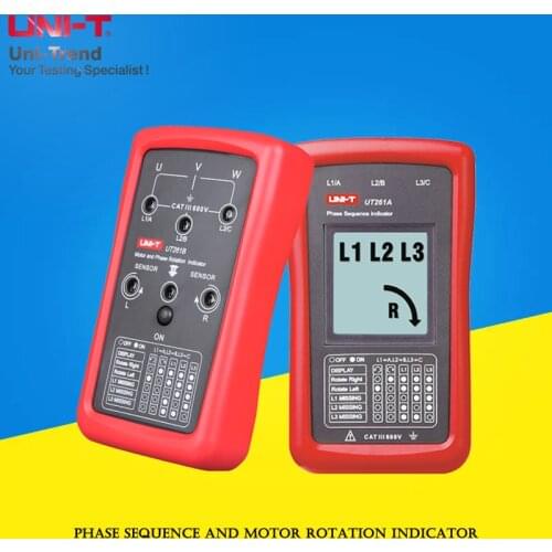 UNI-T UT261A/UT261B Phase Sequence and Motor Rotation Indicator; Non-contact rotating magnetic field tester