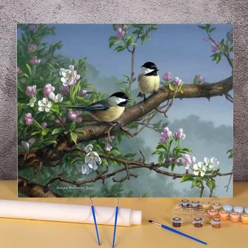 Bird Animal Paint By Numbers Set Oil Paints 50*70 Canvas Pictures Wall Paintings For Children For Drawing Wall Handicraft