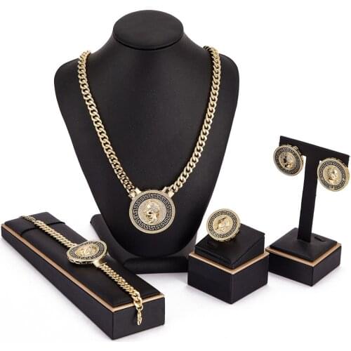 2021 June Wedding Afirca jewelry set for women fashion Coin shaped portrait jewelry set Alloy jewelry sets