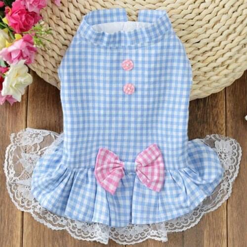 Pet Wedding Dress Bowknot Designed Dog Summer Dress Dog Lace Dress Pet Tutu Dress for Party