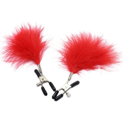 1 Pair Women Adult Breast Stimulators Nipple Clip Clamp with Feather Sex Toys new These clamps are great for nipple play