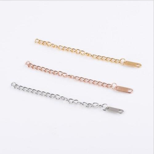 20pcs/lot Stainless Steel DIY Extended Extension Chains Extender Jewelry Findings Necklace Bracelet Chains Accessories 6cm