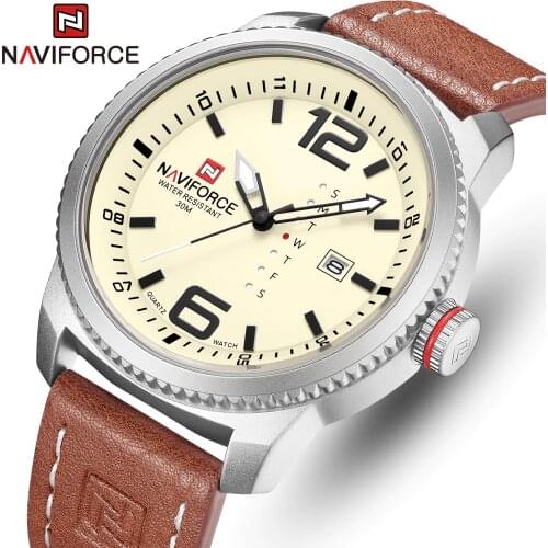 2020 NEW Luxury Brand NAVIFORCE Men Sport Watches Mens Quartz Clock Man Army Military Leather Wrist Watch Relogio Masculino