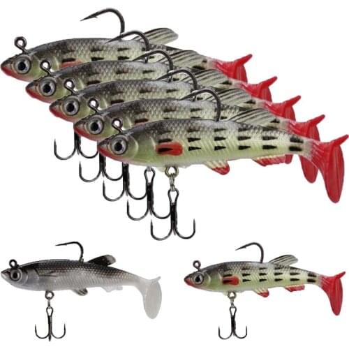 5PCS Fishing Lure Bait Wobblers Artificial Soft Lures Silicone Fishing Lures Sea Bass Carp Fishing Lead Fish Jig Lure Tackle