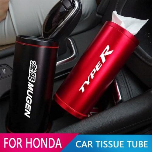 Auto Tissue Boxes Car Cup Holder Cylinder Tissue Box For Honda Mugen Power Vezel CR-V CR-X CR-Z fit Jade Odyssey S2000 Accord