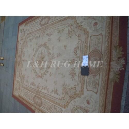 Free shipping 9'x12' French Aubusson woolen rug, Aubusson Carpet, Handmade Carpet