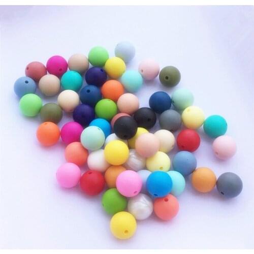 Chenkai 500pcs BPA Free Silicone Loose Teether Beads DIY Baby Pacifier Dummy Bracelets Chewing Jewelry Teethers Soother Toy