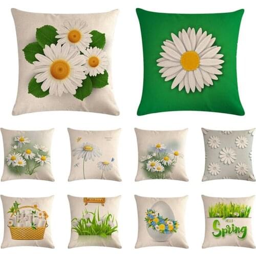 Potted Culture Throw Small Sunflower Flowers Printed Funny Wedding Gifts Decoration Pillowcase Zipper Closure almofada ZY1264