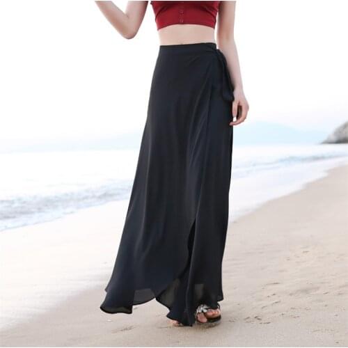 New 2020 Spring long Maxi skirt,fashion Summer beach chiffon skirts plus size M-7XL 8XL party skirts