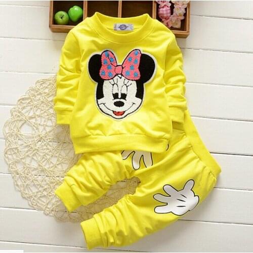 Girls' clothing cartoon set full cotton long sleeve 2 pieces