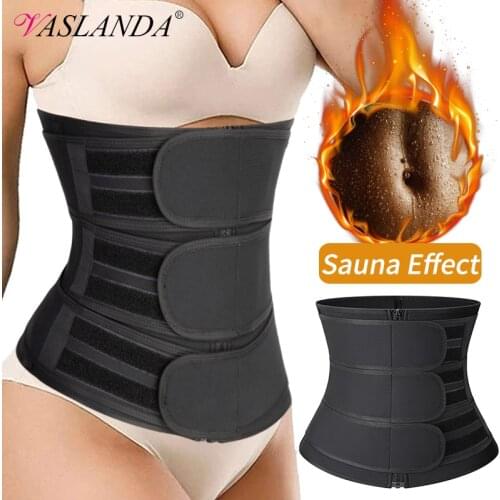 Waist Trainer Corset 3 Compression Trimmer Belts Sauna Sweat Girdles for Women Weight Loss Body Shaper Workout Modeling Straps