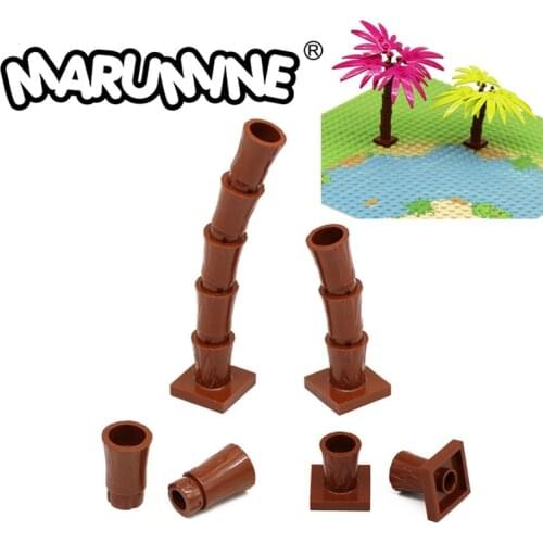 Marumine 6135 Palm Trunk with Cross 2563 Palm Base Classic MOC Bricks City House Garden Tree Plants Blocks Toys For Children