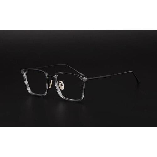Belight Optical Japan Design Men Acetate Titanium Classical Square Prescription Eyeglasses Optical Spectacle Frame Eyewear