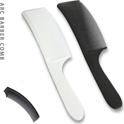 Men Professional Curved Shaver Hair Clipper Cutting Brush Barbers Flat Top Comb Metal Hair Cutting Comb Anti-static Comb