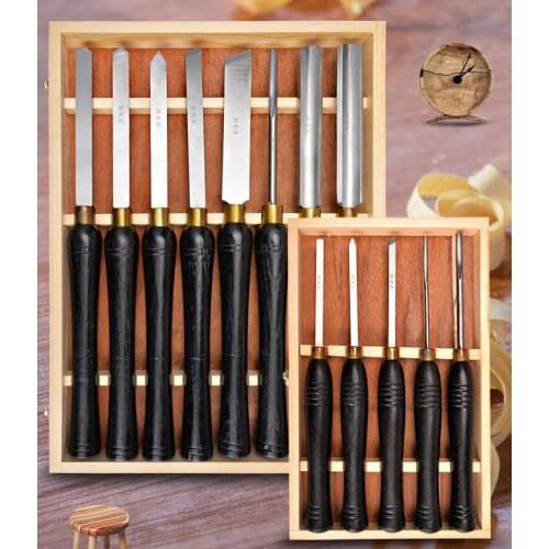 Woodworking Lathe Tool Set High Speed Steel Round Knife Hand-held Wood Turning Tool Set Lengthened LatheChisel
