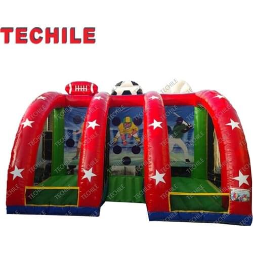 Inflatable football penalty kick 2020 rental soccer inflatable games air baseball shootout fun