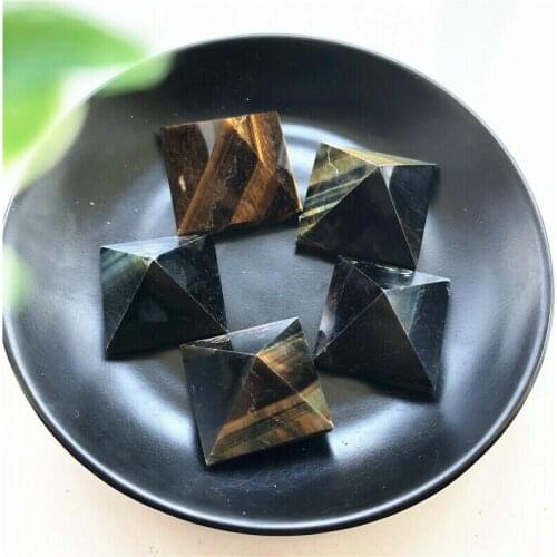 Natural Tiger Eye Stone Pyramid Crystal Energy Point Meditation Wand Decoration Natural Stones and Minerals