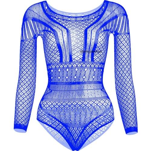 Gay Long Sleeve Lingerie Mens Sexy Underwear Geometry Breathable Fishnet Bodysuit Sissy Teddies New Exotic Apparel Dropshipping