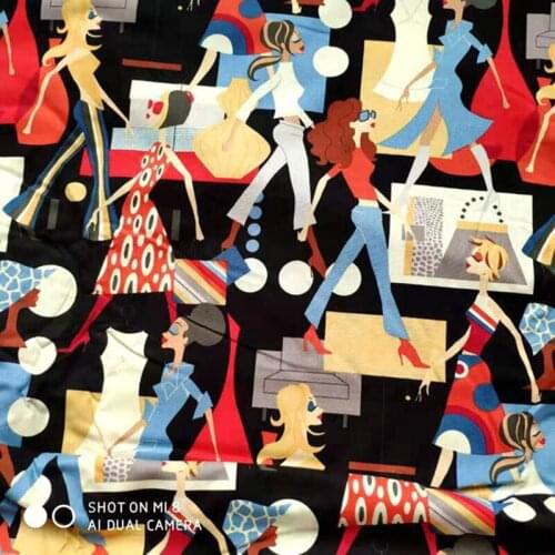 New Dress Fabric Cotton Fabric Beauty Girl fashion Clothing Show Printed Fabric Sewing Patchwork DIY Fashion Clothing/Shirt