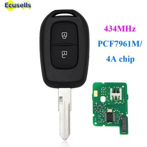 New Remote key 2 button 434MHZ with 4A PCF7961M chip for Renault Sandero Dacia Logan Lodgy Dokker Duster 2016