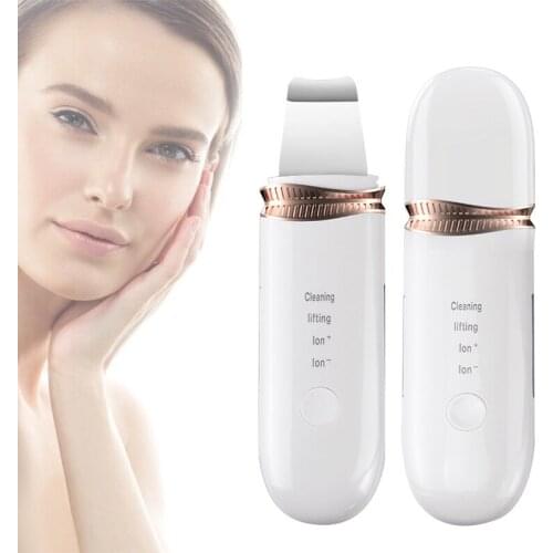 NEW Ultrasonic Skin Scrubber Facial Pore Cleaner Blackhead Removal Skin Peeling Cavitation Face Spatula EMS Lift Machine