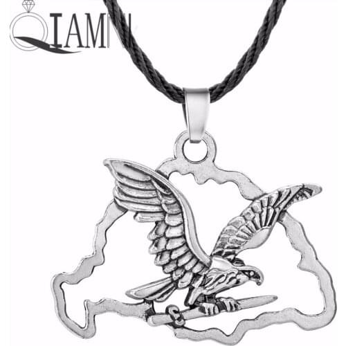QIAMNI Antique Eagle Wings Necklace Pendant for Women Men Charm Flying Hawk Necklace Birthday Gift Jewelry