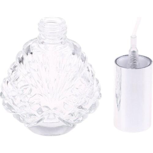 15ml Steamed Head Empty Cosmetic Container Glass Bottles Refillable With Brush Nail Polish Bottle Transparent