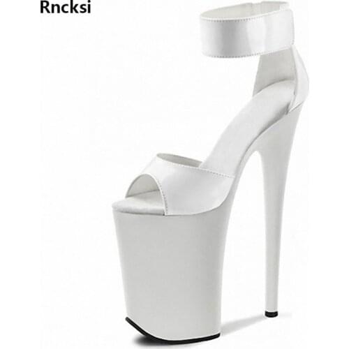 Rncksi New Women Platform Sexy Strap Sandals For Women Wedding Shoes 20cm Pole Dancing High Heels Dance Shoes