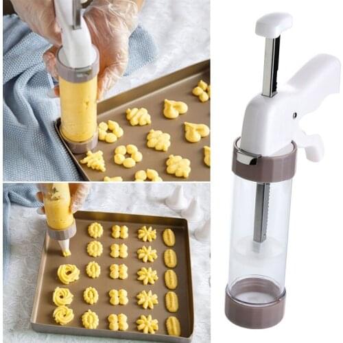 Manual Cookies Mold Gun DIY Pastry Syringe Extruder Nozzles Icing Piping Cream Muffin Biscuit Maker Machine Dessert Decoration