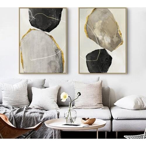 Nordic abstract Geometric color block lines canvas painting Wall art Picture for Living Room morden Decoration Picture No Frame