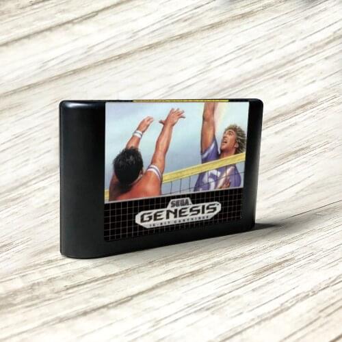 Super Volleyball Volley Ball - USA Label Flashkit MD Electroless Gold PCB Card for Sega Genesis Megadrive Video Game Console