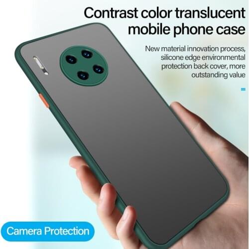 Ultra-thin Hybrid Simple Matte PC Phone Case For Huawei Mate 30 20 P40 P30 P20 Lite Honor 20 Pro Silicone Bumper Frosted Cover