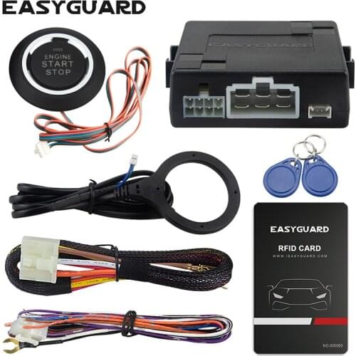 Universal RFID car alarm system with remote engine start stop, push button start stop, work with original car alarm